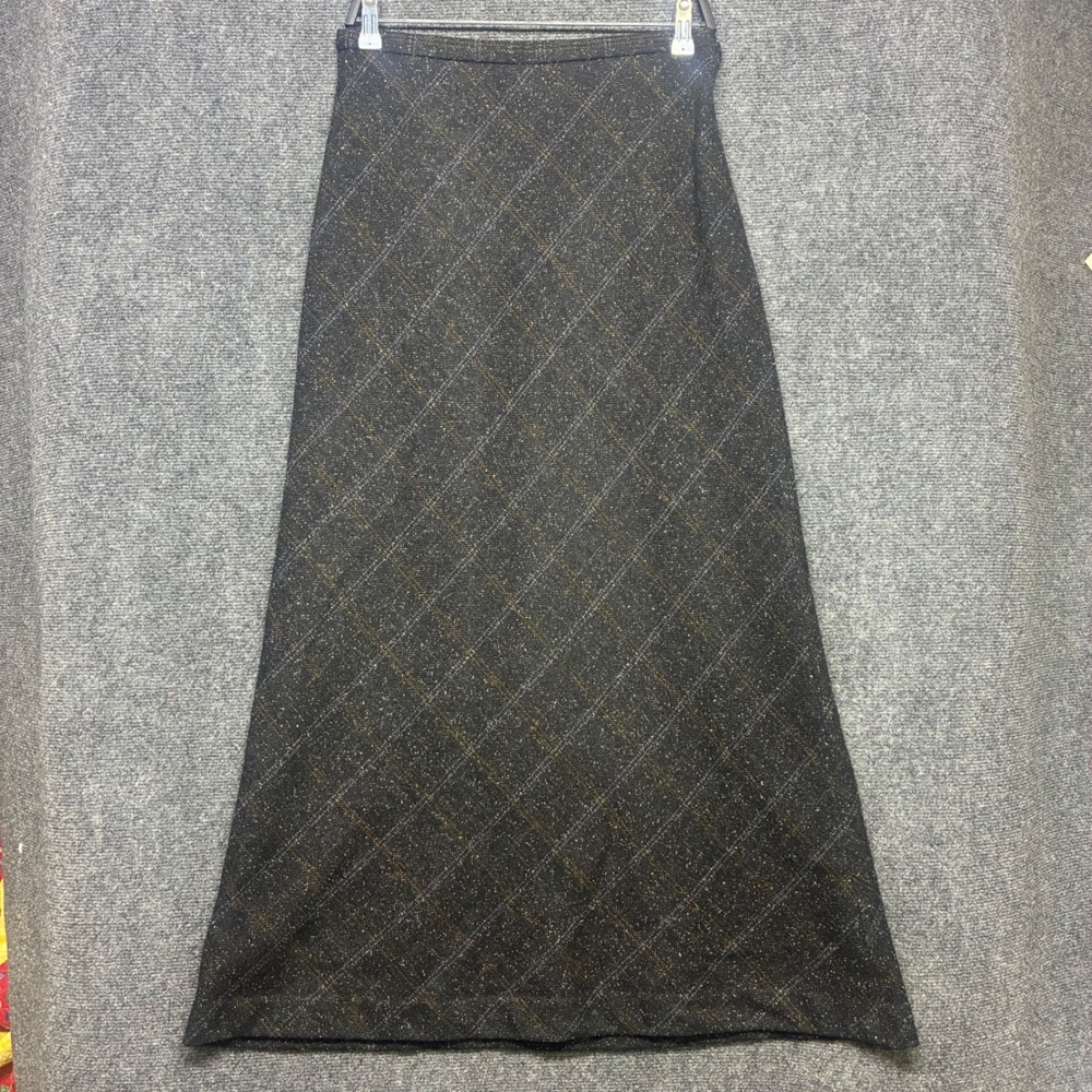 VTG A. Giannetti Italian Wool Blend Charcoal‎ Gray Midi Skirt 10 Dark Academia